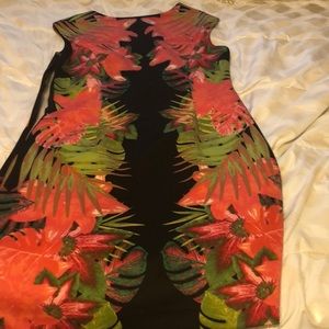 A flower pink and green,floral dress